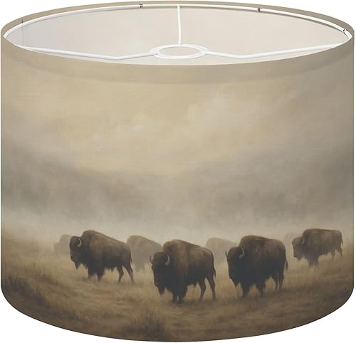 Miniatura 9 de Lamp Shade Snow Winter Quiet Blue Lakes Villages Snow covered Trees Log Cabin Drum Lamp Shades for Table Lamps Floor Lamps Pendant Light 8.9"x11"