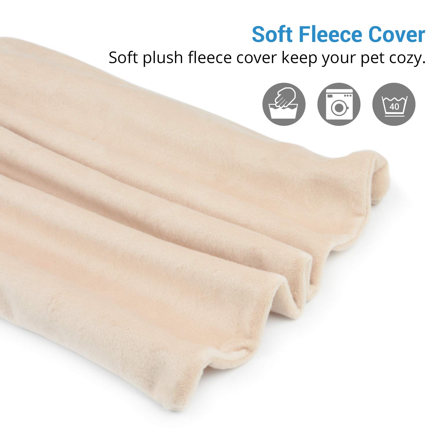 NICREW Tappetino Riscaldante per Gatti e Cani con Timer e Temperatura Regolabile, Tappeto Riscaldante Gatti Khaki, 40x45cm