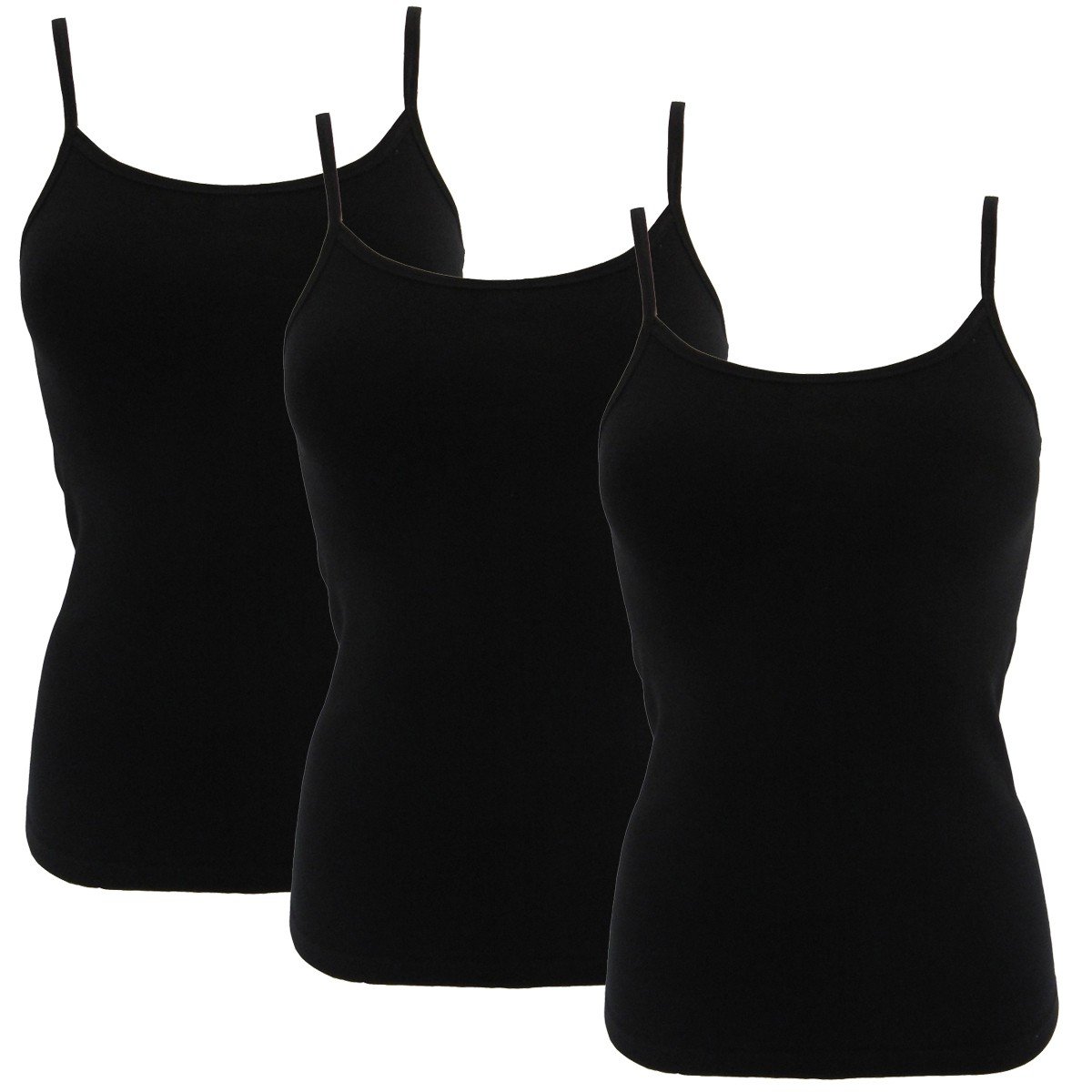 HERMKO 1560 Lot de 3 débardeurs Femmes, 100% Coton Biologique