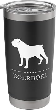 Boerboel Dog White Silhouette Stainless Steel Insulated Tumbler