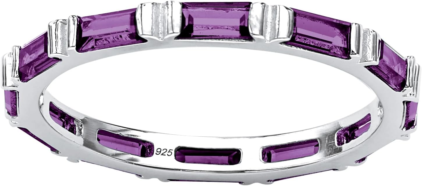 Palm Beach Jewelry Birthstone .925 Sterling Silver Eternity Band
