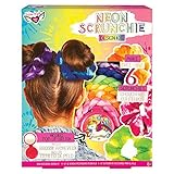 Fashion Angels DIY Scrunchie Kit - Makes 6 Neon Tie Dye Scrunchies, Includes Unicorn Design Pop-up Brush, Do It Yourself Hair Accessories Kit For Tweens and Girls 8 Years Old and Up