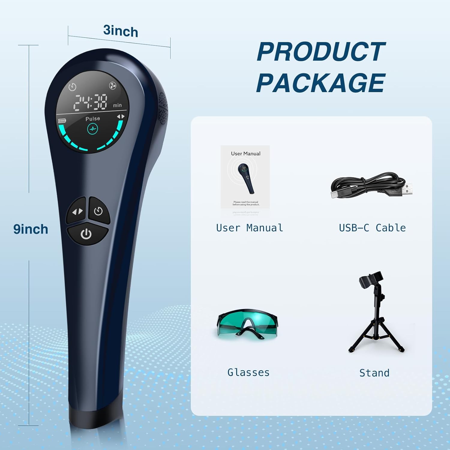 Cold Laser Therapy Device, Portable Handheld Red Light Therapy for Joint and Muscle Pain Relief, Wound Healing, Dual Wavelenghth (4x808nm+14x650nm) with Adjustable Timer and Intensity - Image 9