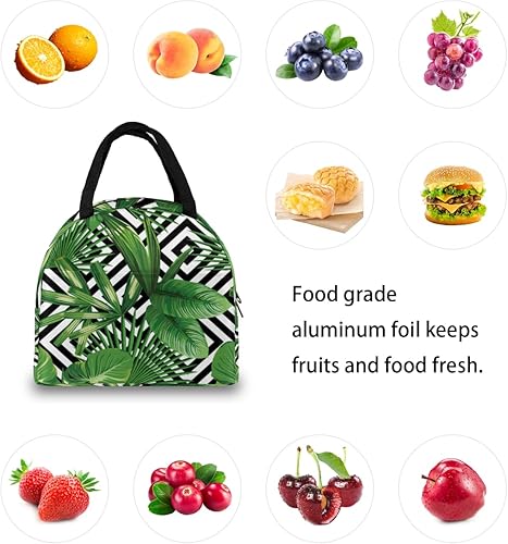 Miniatura 7 de Exotic Jungle Plant Lunch Tote Bag for Women Adult Men Geometric Insulated Lunch Box Small Leakproof Cute Lunchbox Cooler Bag Reusable Lunch Bag for