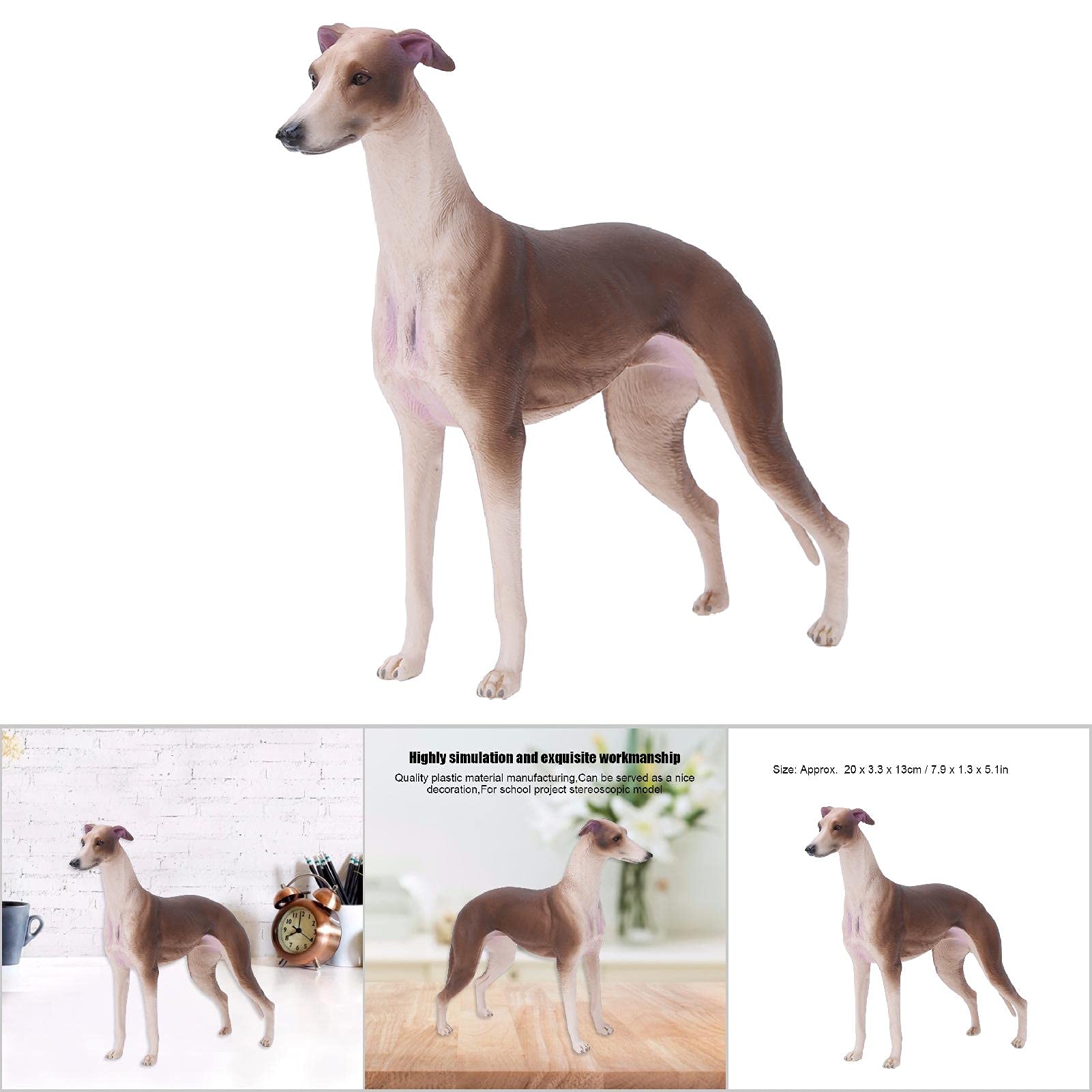 RiToEasysports Modello di Cane Levriero Marrone, Ornamenti di di Levriero di Simulazione Ornamento di Scultura Decorazione Desktop