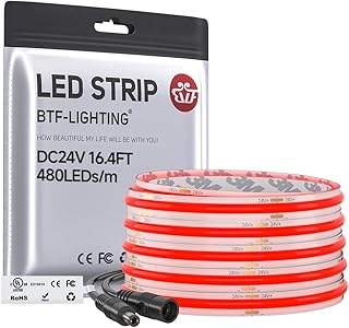 BTF-LIGHTING UL Listed Red Color FCOB COB LED Strip Light