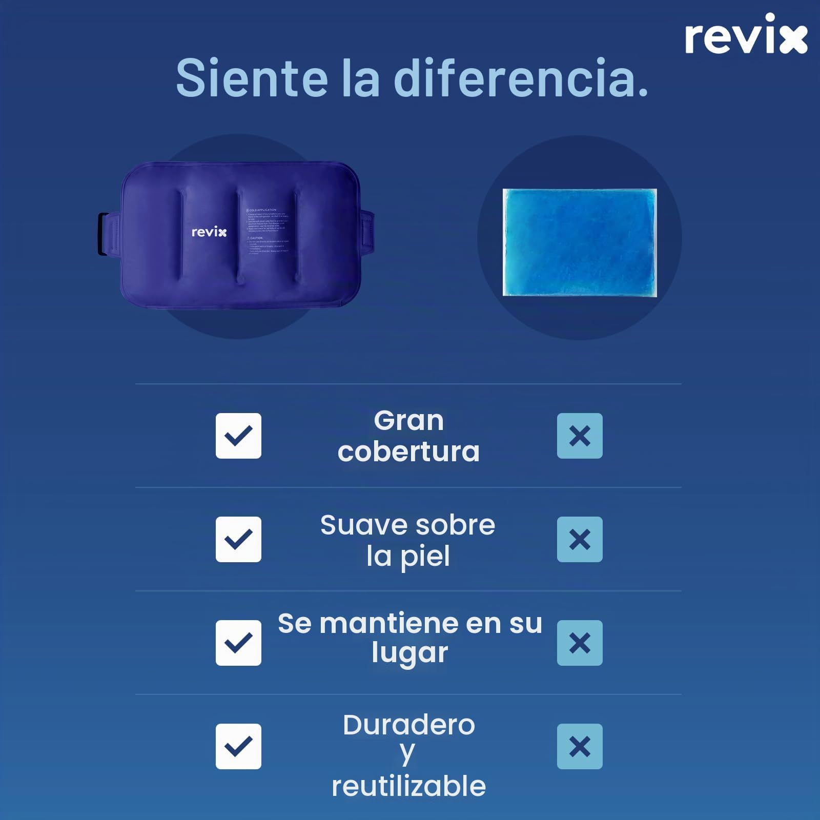 REVIX Bolsa de Hielo Reutilizable para el Alivio de la Espalda, Suave Forro de Felpa Gel Compresas Frías para la Parte Baja de la Espalda, Espinilla, Rodilla, Cadera, Brazo, Compresa Fría Flexible