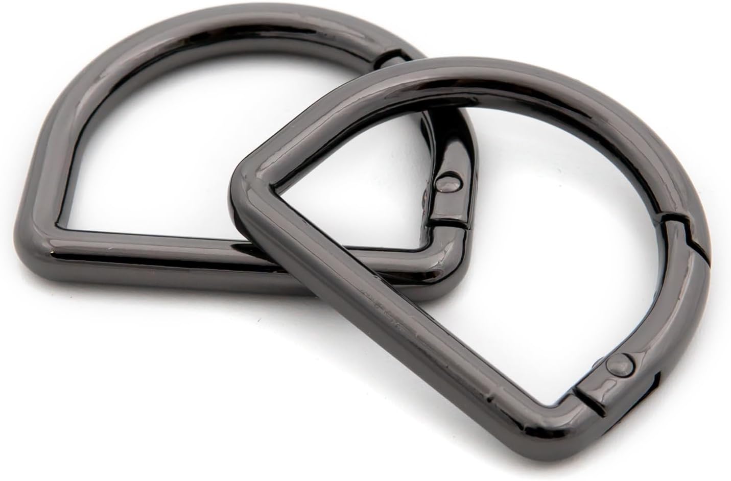 Metal D-Rings, 10 PCS Spring Opening Purse Making Clip Key Ring Holder (Gunmetal)