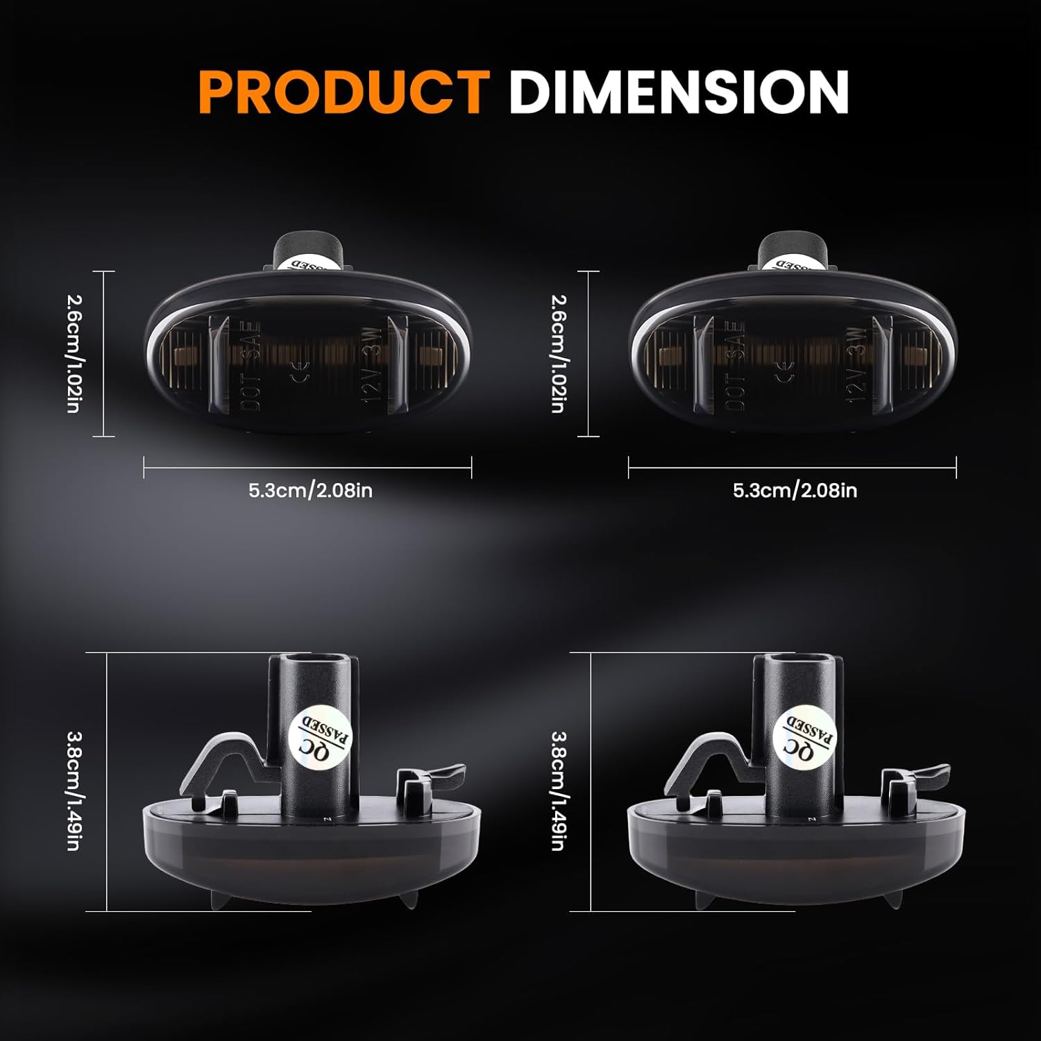 D-Lumina RGB Dually Bed Fender Side Marker Light Compatible for Fo-rd F250 F350 F450 F550 Super Duty 2011-2022 Trucks, Multi-Color Smoked Lens Front & Rear Side Bumper Marker Lamp, Pack of 4