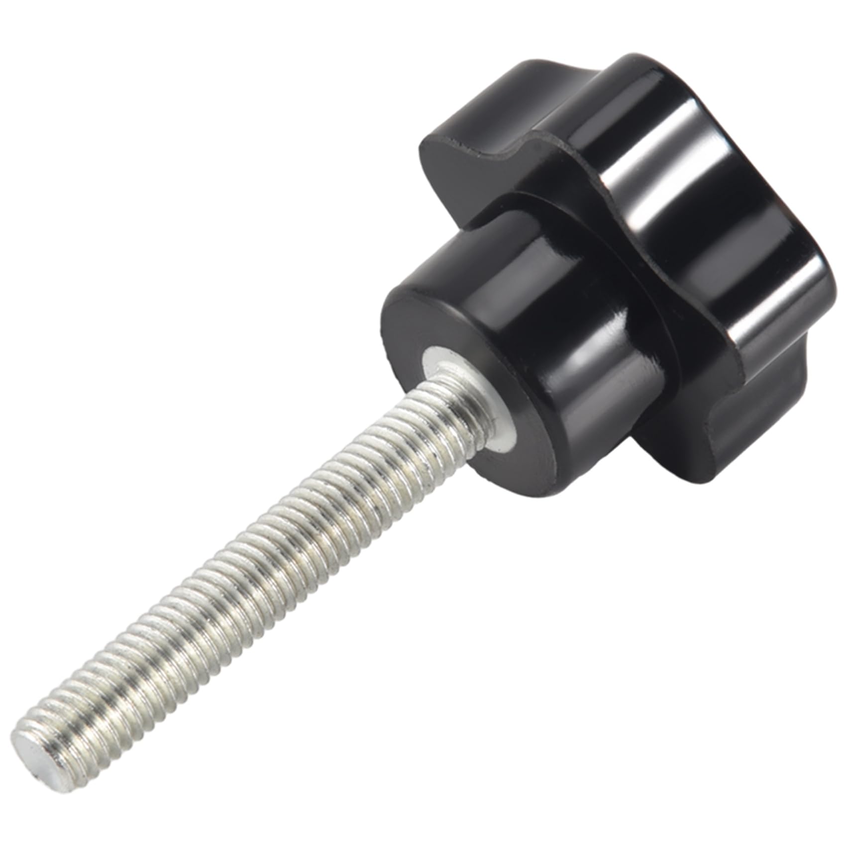 Giuneuow M8 x 50mm Thread Replacement Star Hand Knob Tightening Black Silver Tone