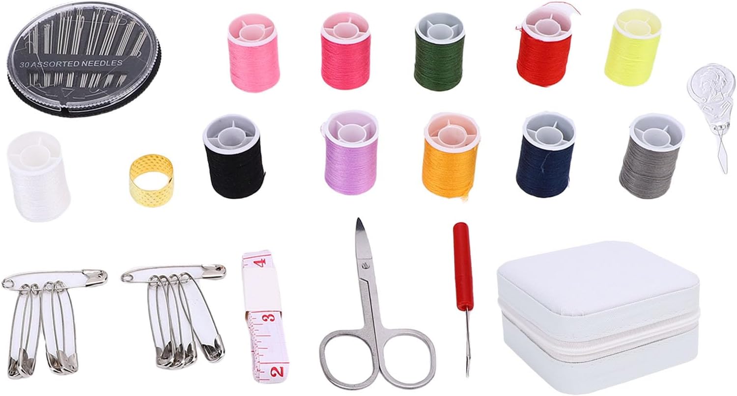 ZIRLANLV Portable Sewing Supplies Kit with Storage Case Complete Basic Sewing Accessories Lightweight Pack for Home use and para Exterior Travel Backup