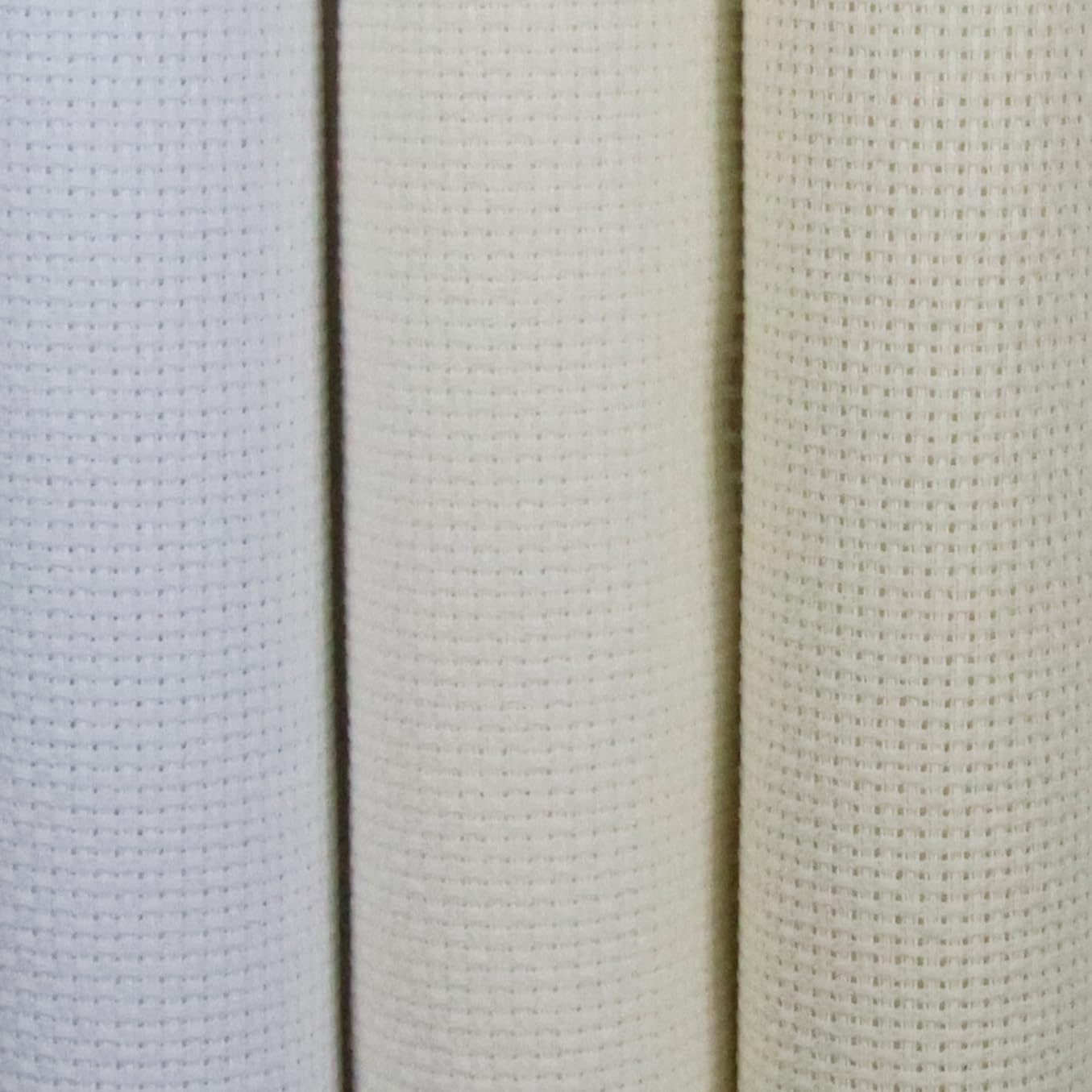 KCS 3 pc of 15" x 18"(38cmx45cm) 14 Count Cross Stitch Cotton Aida Cloth Needlework Rolled Fabric Box,14CT,White+Antique White+Cream