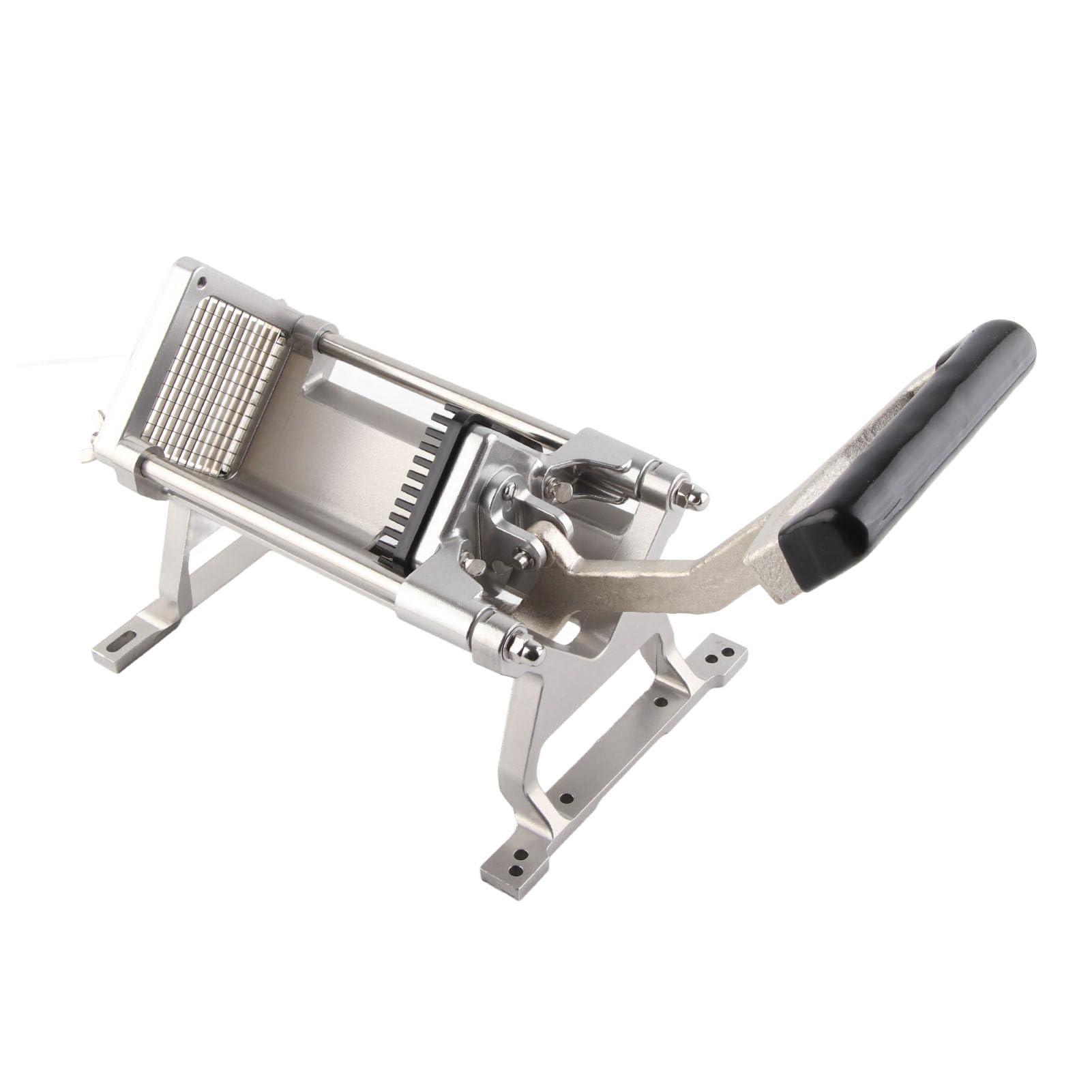 Cortador de patatas fritas manual profesional con patas de succión para uso en cocina, aluminio y acero inoxidable (6 mm)