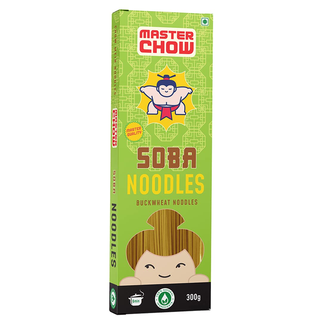 MasterChow Healthy Soba Noodles | Made with 70% Buckwheat Flour & 30% Whole Wheat | No Maida, Not Fried | Natural | No Artificial Preservatives or MSG | Get Restaurant Style Taste in Just 10 Minutes | Serves 4-5 Meals