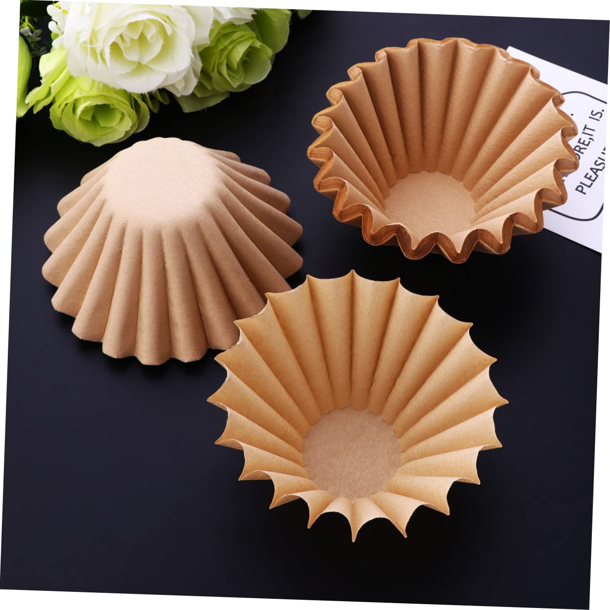 TOPBATHY 100 Piezas filtros de de mano para cafe papel de filtro de cafe de de cono de americano cono gotero de tera de