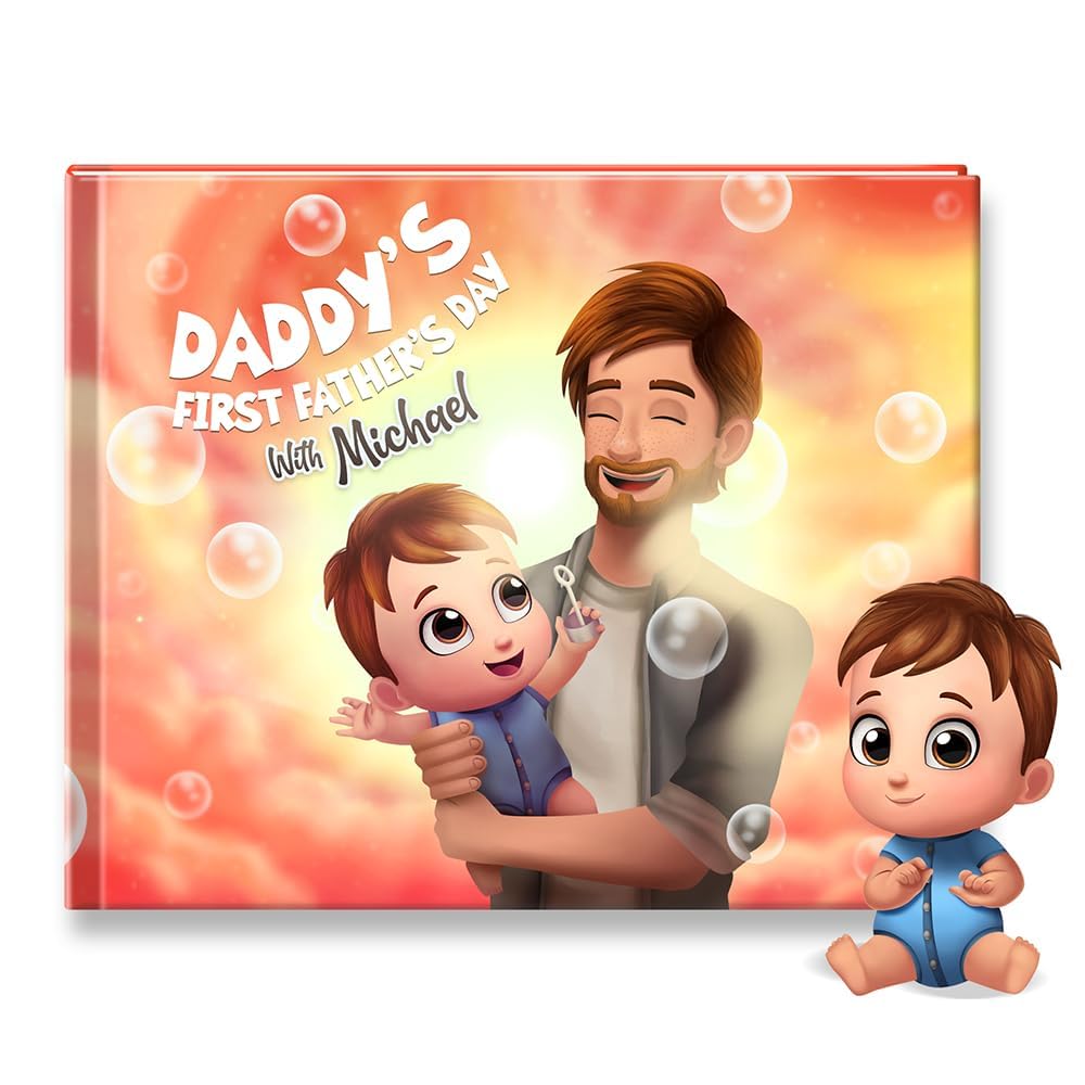Personalized Father's Day Story Book – Custom Name Gift for Daddy's First Father's Day, Heartwarming Keepsake
