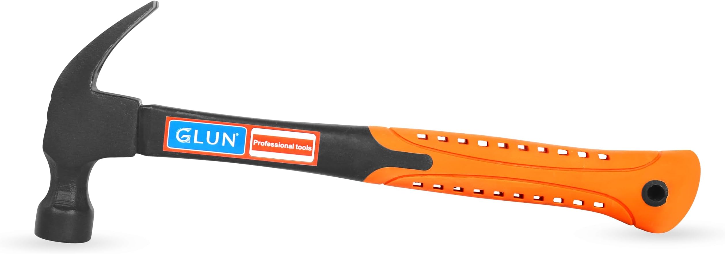GLUN® 11 Inch 350gm Claw Hammer, Fiberglass Mallet with Comfort Grip Handle for Driving & Pulling Nails, Ideal for Camping & DIY
