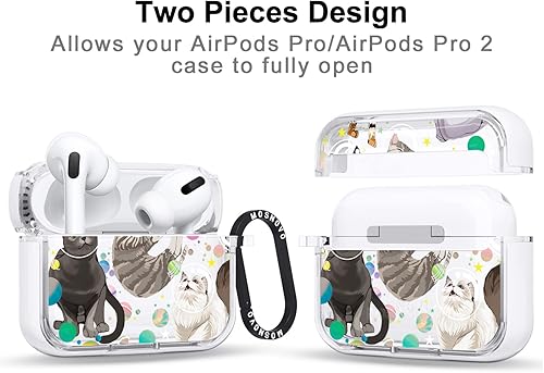 Miniatura 102 de MOSNOVO Funda protectora transparente para AirPods Pro 3, con anillo de metal duro de lujo de doble capa a prueba de golpes, diseñado para AirPods