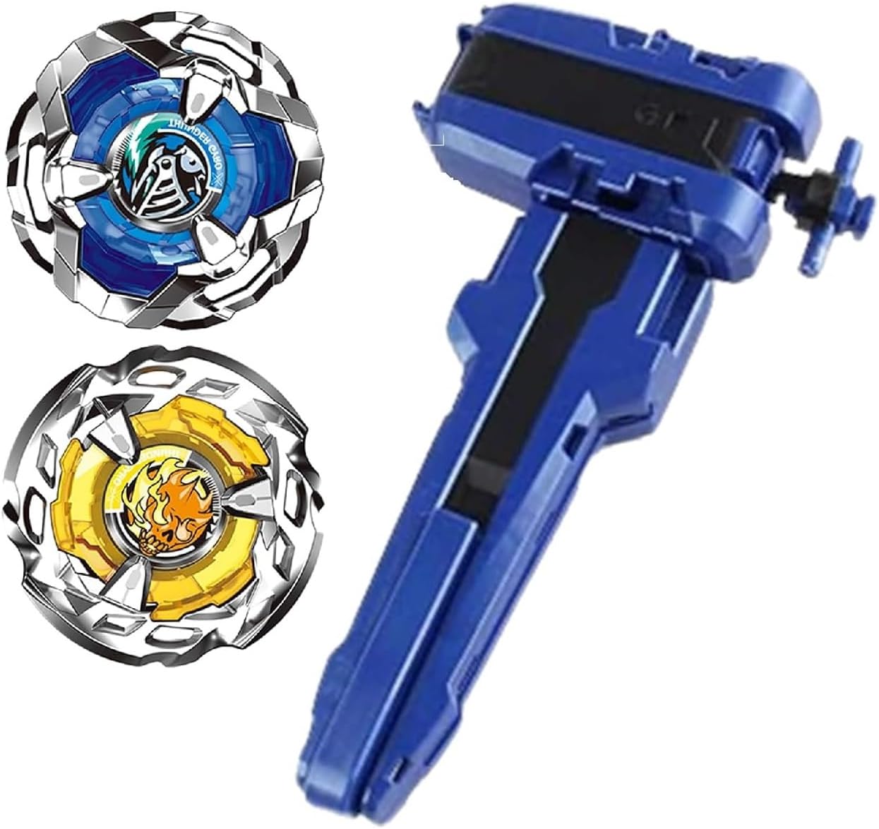Bestie toys Bey X Battle Xtreme with Launcher Grip Set for Battle Burst Kid Toys Tops Metal Fusion Bay Blades X for Boys 6-8-12 Game Toy(2 x top,1 x Grip and 1 Launcher)
