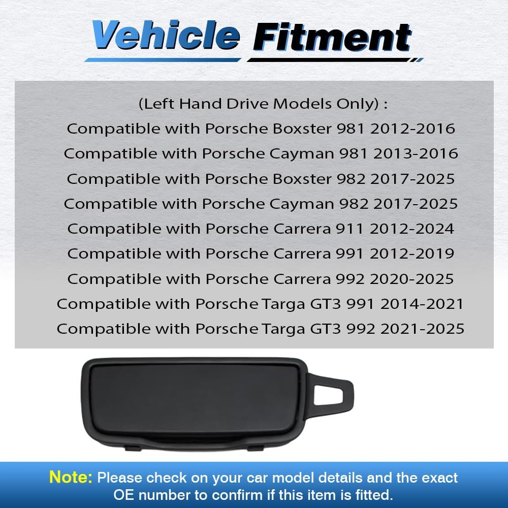 MACHSWON Sun Visor Mirror Assembly, Automotive Interior Makeup Mirror, Replaces 991731031, 991731032 Compatible with Porsche Boxster 981 2012-2016, 1 pc (Black)