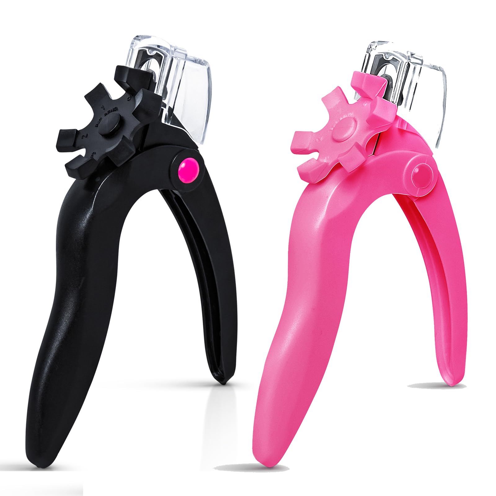 Acrylic Nail Clipper - Adjustable Stainless Steel Nail Tip Cutter,2Pcs Nail Clippers for Acrylic Nails Professional False Nail Trimmer with Measuring Gauge for Nail Salon Home Manicure Tools(B&R)