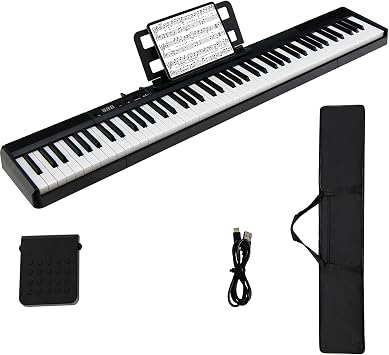 COSTWAY 88-Key Digital Piano Keyboard, Full Size Semi-Weighted Keyboards with Split Function, Sustain Pedal & Carrying Bag, Portable Electric Pianos for Beginner, Kids, Adult
