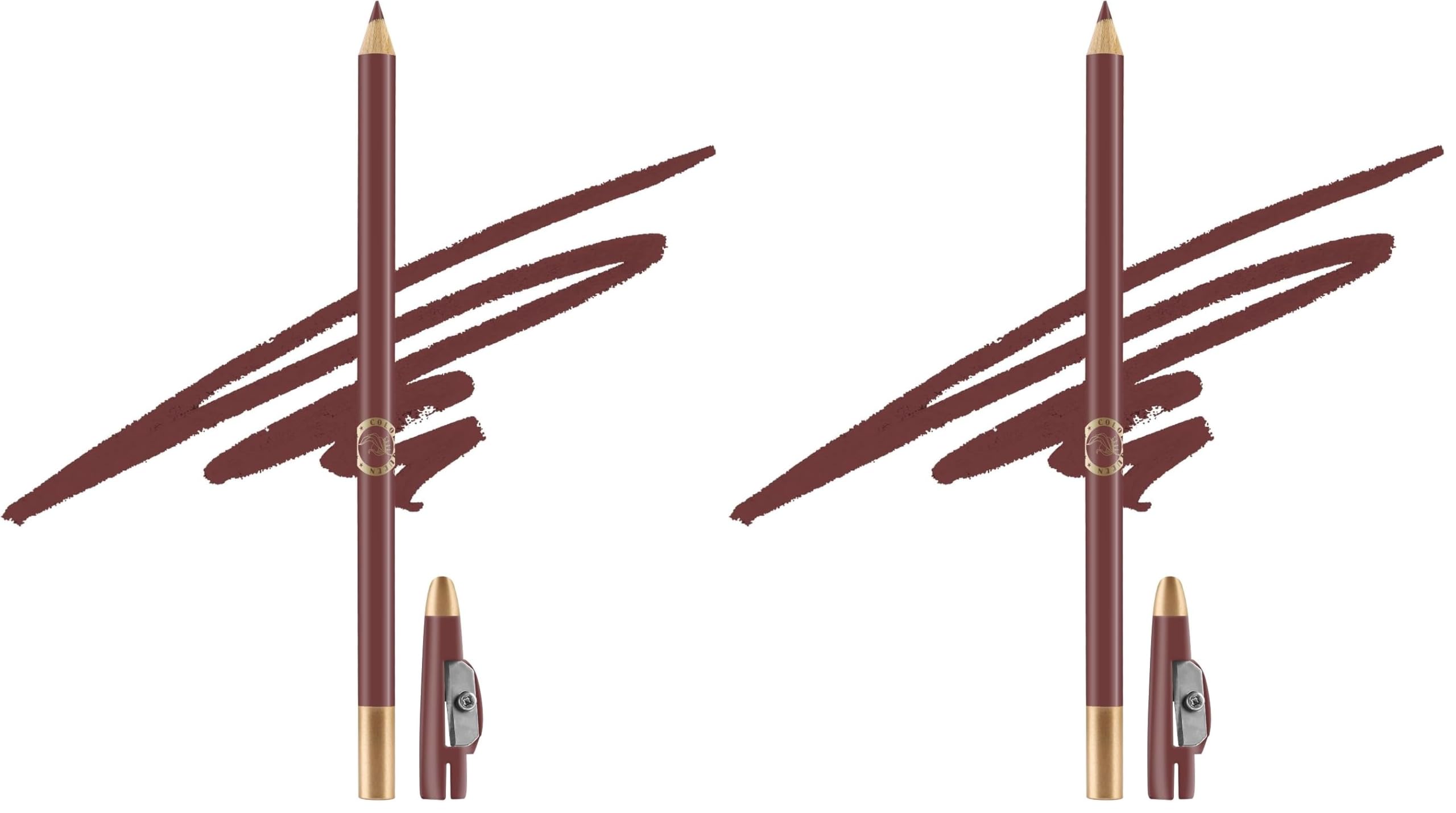 Colors Queen Matte Eyeliner & Lip Liner Enriched with Vitamin A & E | Smooth Application | Highly Pigmented | Long Lasting Lip Liner Pencil with Inbuilt Sharpener (02 - Chocolate Brown) (Pack of 2)-image-7