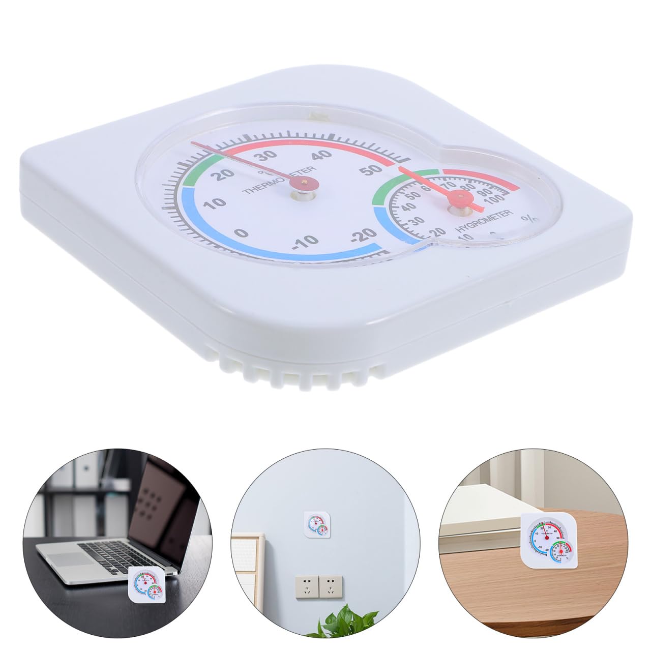 Abaodam termometro monitoraggio della temperatura domestica termometri da esterno per patio misuratore di umidità della temperatura indicatore di temperatura plastica bianca
