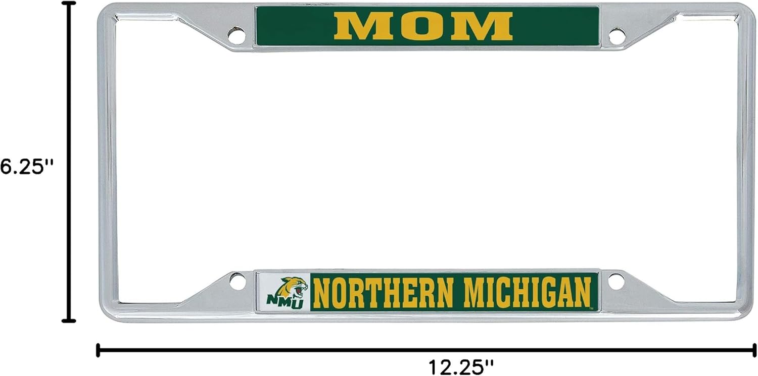 Desert Cactus Northern Michigan University Car Accessories Wildcats Metal License Plate Frame and Tag Holder for Front or Rear of Car (Mom)