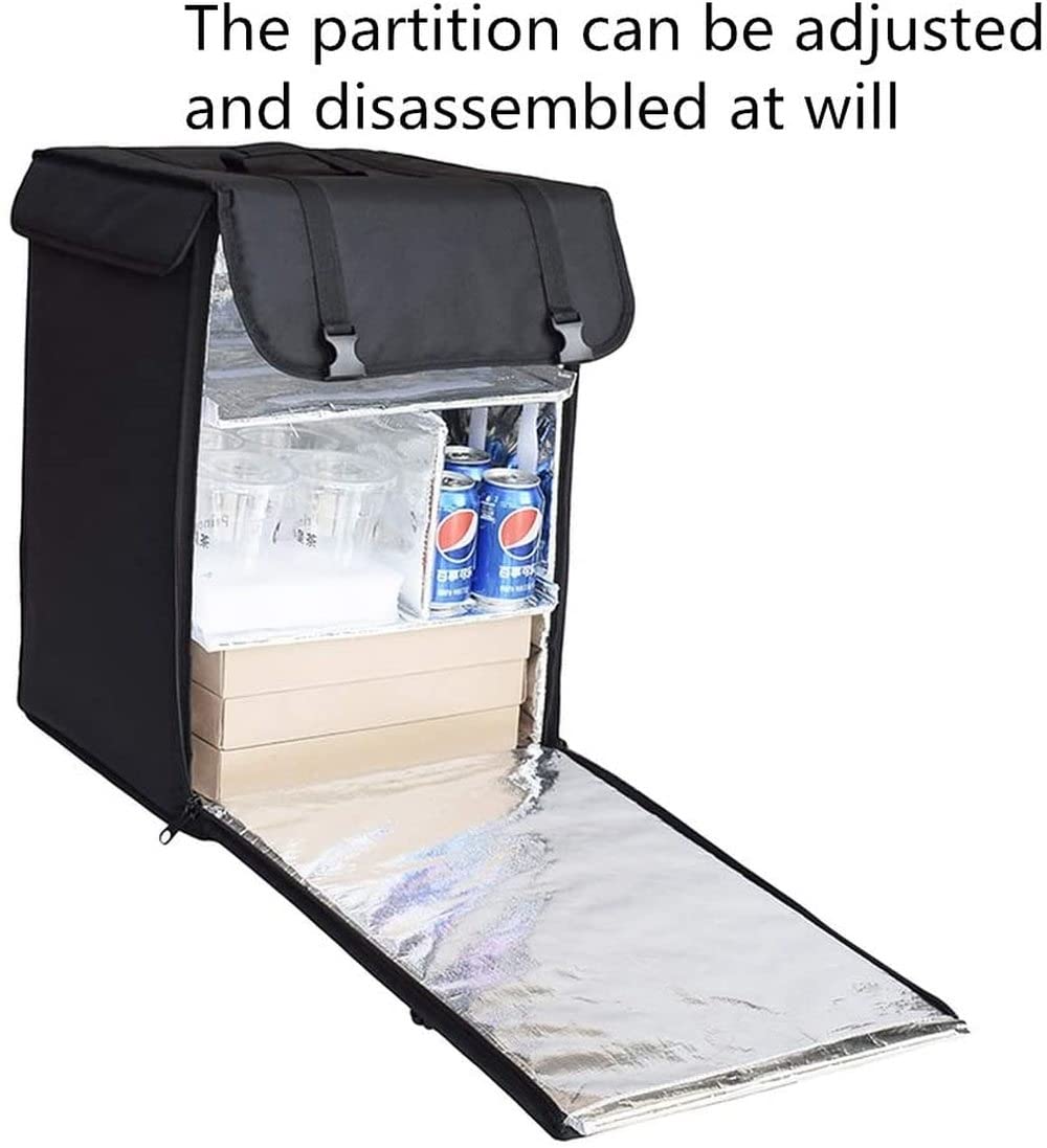Pizza - Mochila para transportar con bolsa caliente de comida Ciclo de ciclomotor para bicicleta térmica para llevar mochila T9 (negro)