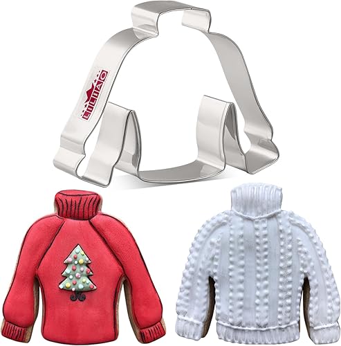Miniatura 3 de LILIAO Juego de cortador de galletas navideñas de invierno, 4 piezas, suéter feo, medias, sombrero y manoplas