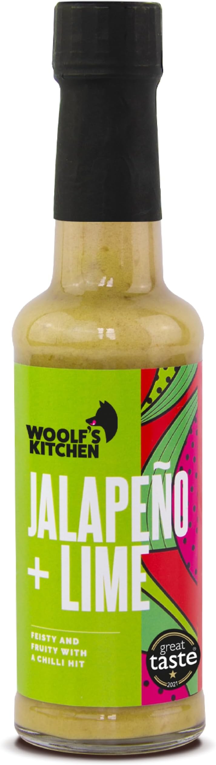 – The Woolf’s Kitchen | Jalapeño & Lime Hot Sauce | Feisty Fruity Fusion | Ideal for Mexican Dishes, Avocado, Falafel, Chicken Wings | Thai & Mexican Cuisine Booster | Vibrant Dipping Companion | 150ml