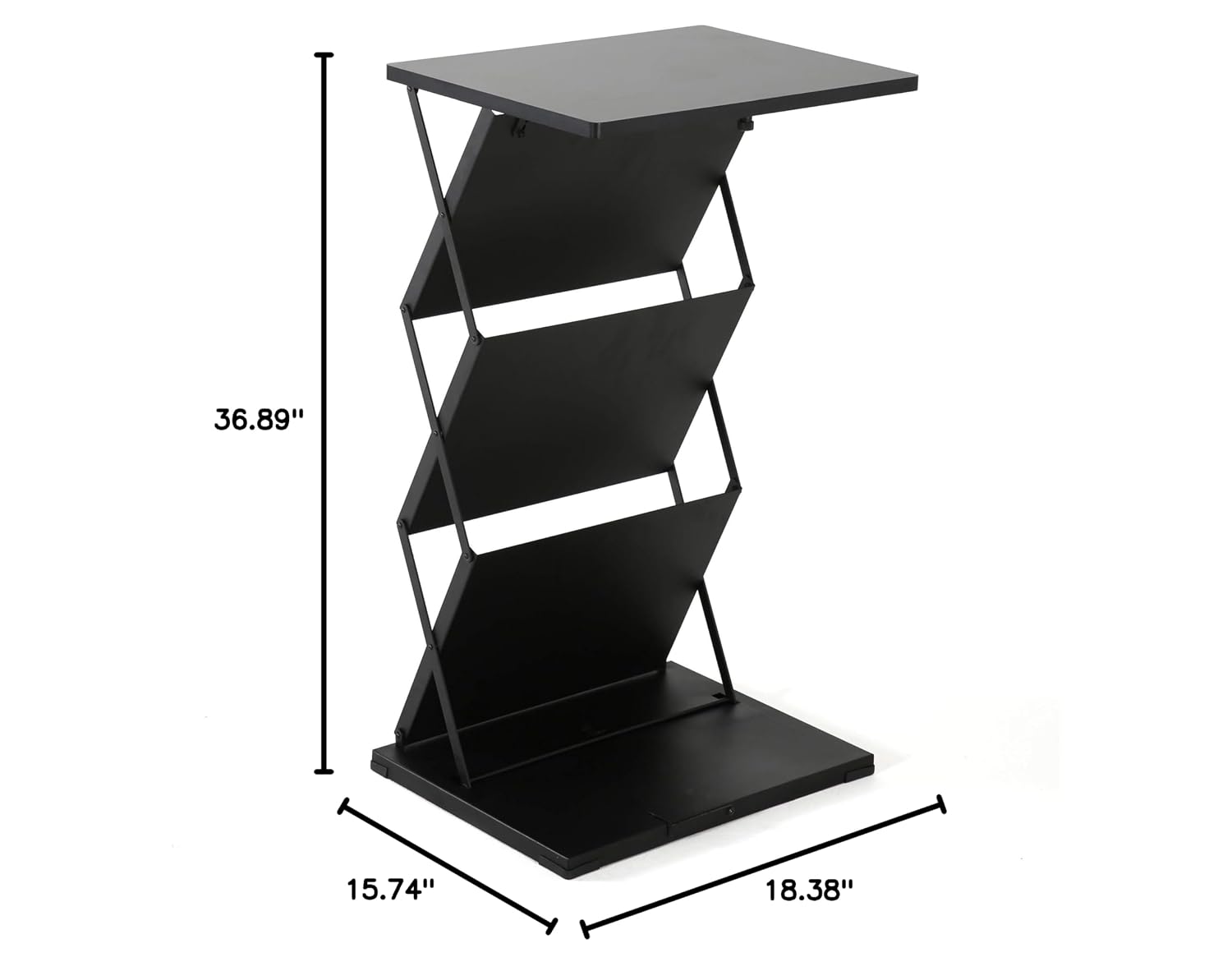 M&T Displays Foldable Counter with Steel Literature Holder and Carrying Bag, Magazine Rack, Brochure Display Stand, Catalog Leaflet, Flier for Fair, Conference, Showroom (Black,... - Image 9