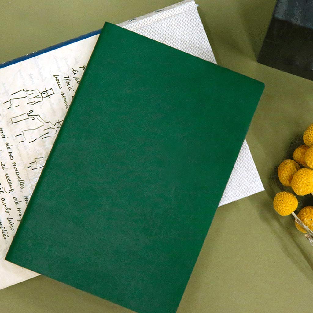 Journal taccuino A5 Journal Faux Leather Soft Surface Notebook Semplice Notepad Creativo Blocco Note Portatile Home School Forniture for Ufficio Affari dell'ufficio Scolastico (Color : Green)