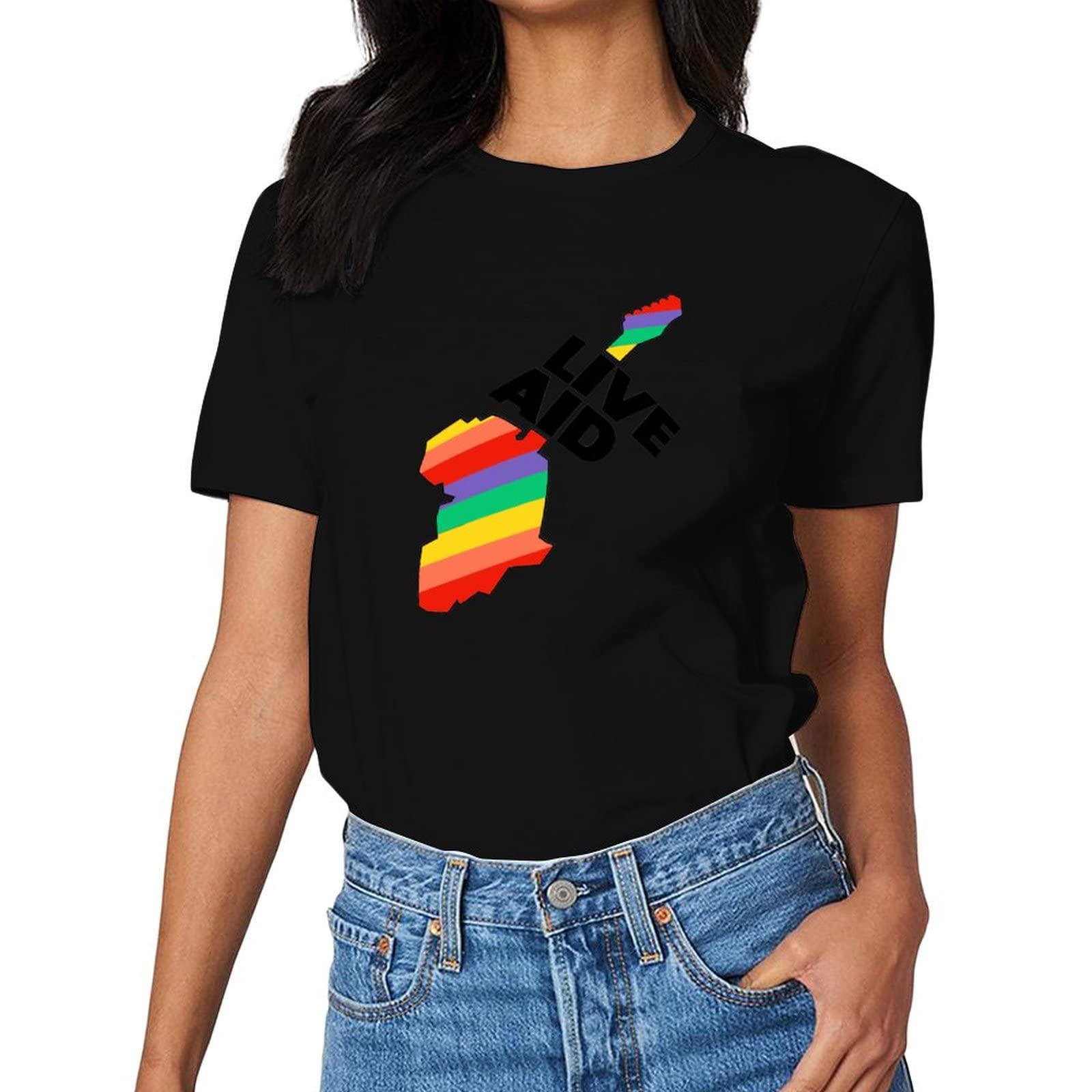 Amazon.co.jp: Tシャツ LIVE AID ライヴエイド バンド ロック (2) 綿