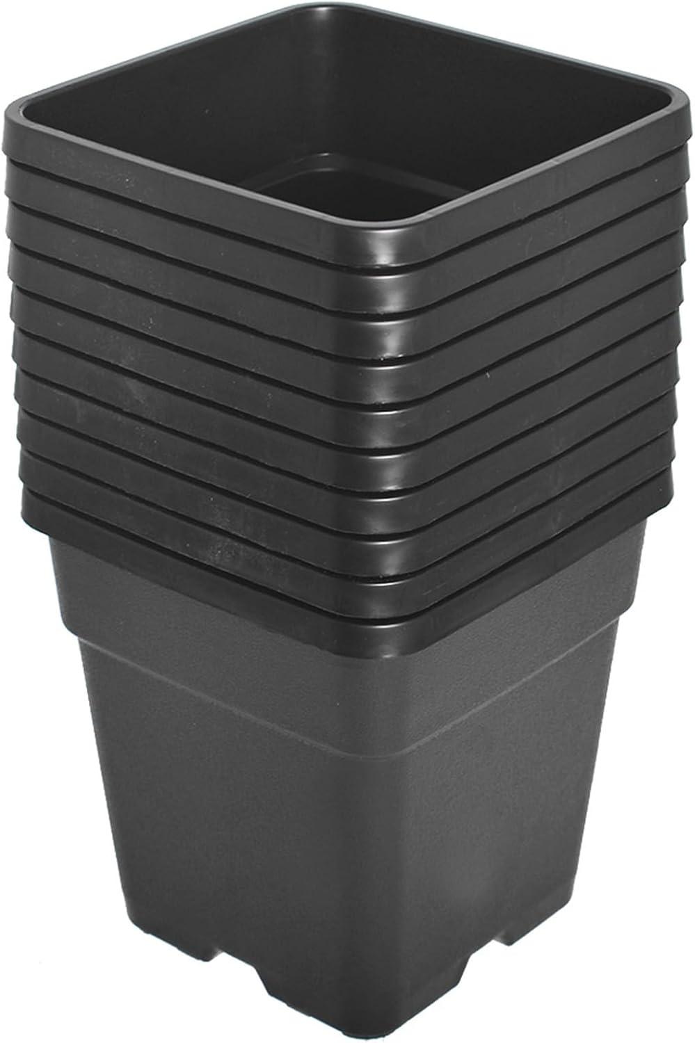 10 Pack 1.4 Gallon Plastic Planter Nursery Seedling Pots Square with Holes Garden Flower Seedling Pot Container for Seedling Cuttings Transplanting