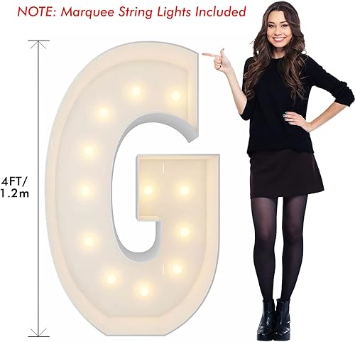 Miniatura 2 de Letras iluminadas de marquesina de 4 pies letras de marquesina G letras grandes de marco de globo de mosaico para decoraciones de compromiso