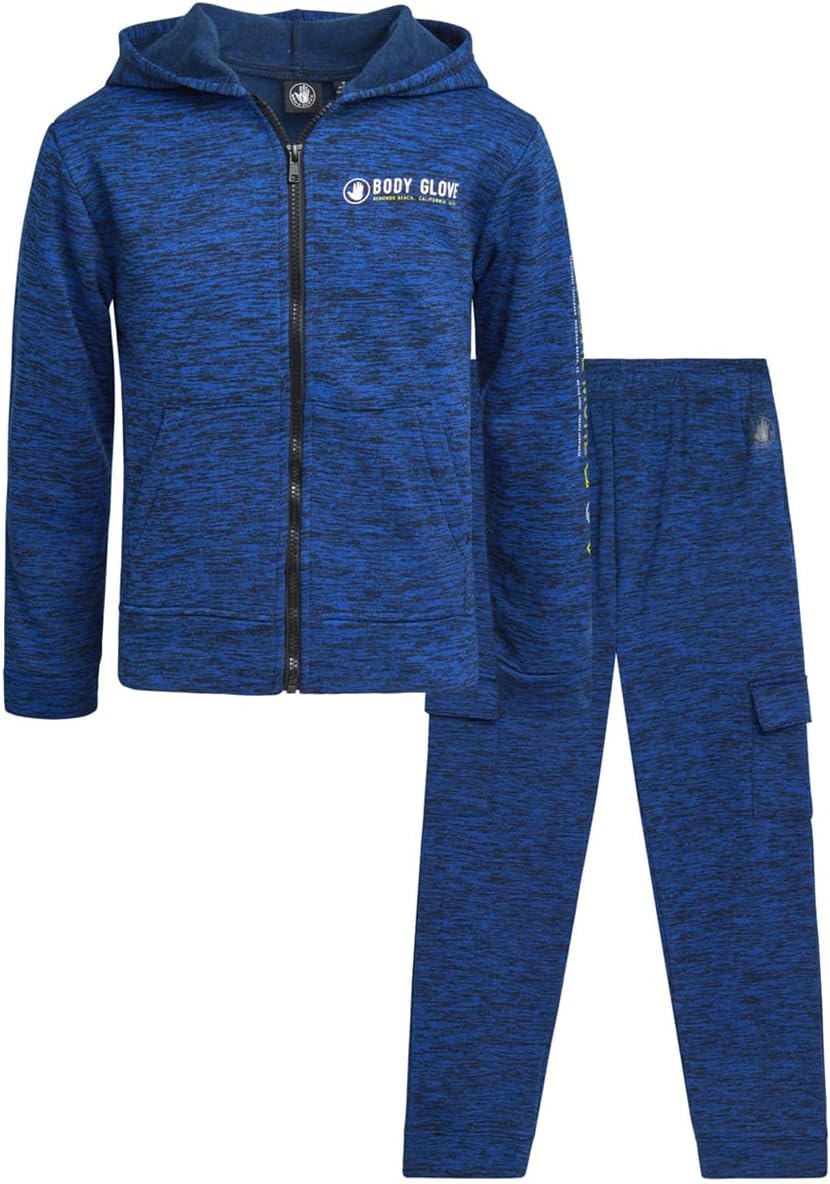 Body Glove Boys' Active Sweatsuit Set - 2 Piece Fleece Zip-Up Hoodie Sweatshirt and Jogger Sweatpants (8-14)