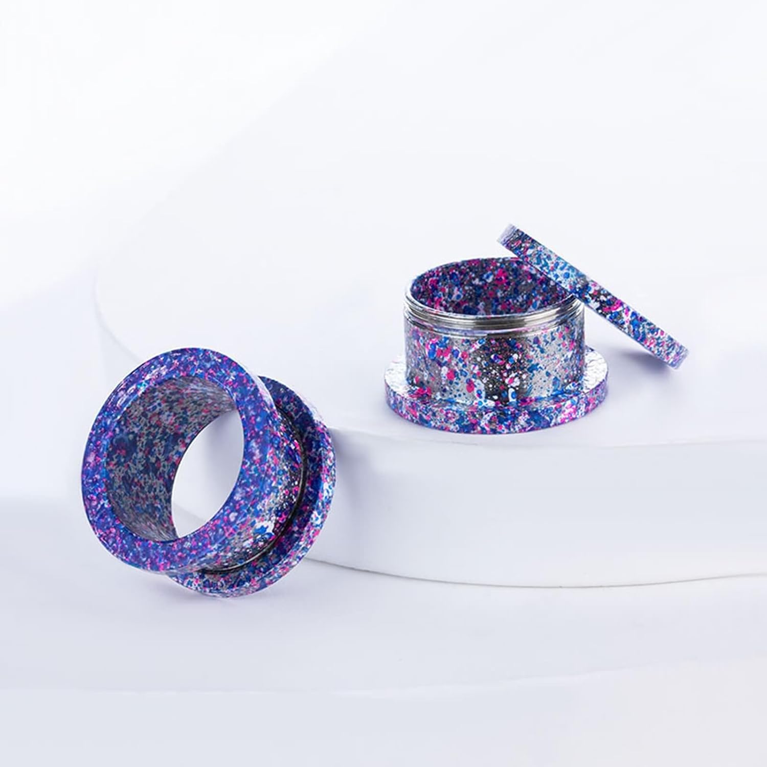 Beydodo Tunnels Stretching Kit 2g,0g,00g,1/2 inch,9/16 inch,5/8 inch, Ear Gauge Jewellery 10pcs Stainless Steel Ear Gauges Expander Multicolor Pattern