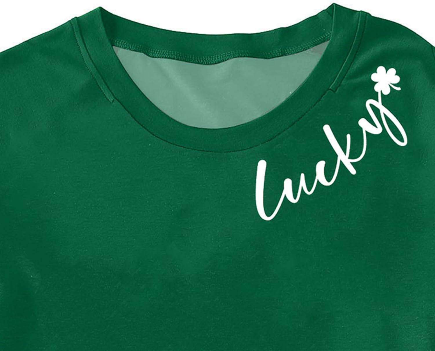Plus Size St Patricks Day Shirt Women Shamrock Graphic Tees Lucky Tshirt Irish Long Sleeve Tops - Image 4