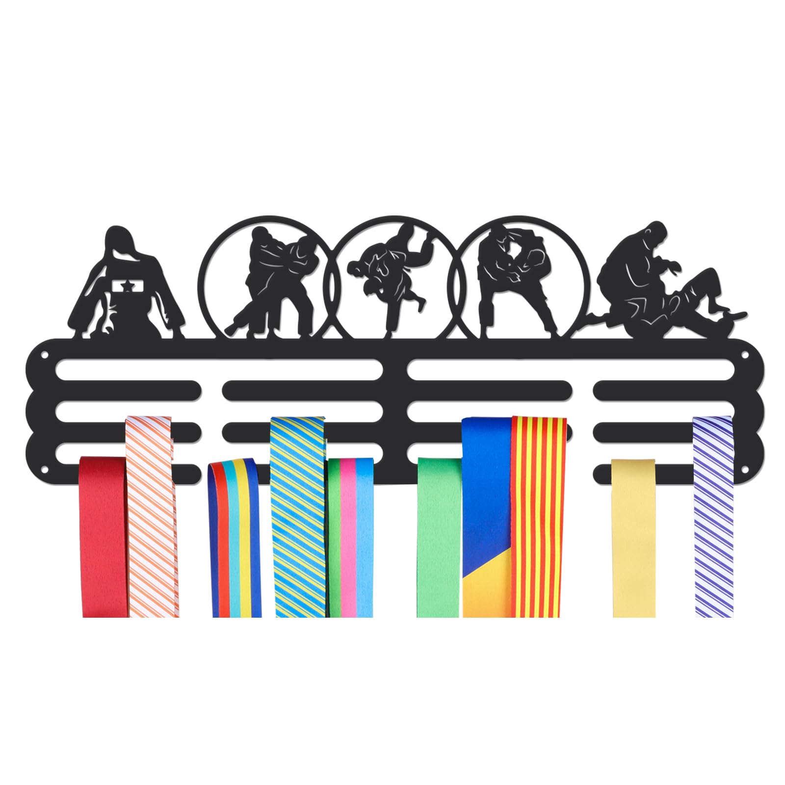 nbeads Medaillen Display Halter Rack, Judo Thema Medaillen Display Wall Mounted Frame Sport Medaille Halter Racks für Wettbewerb Medaille Wand hängende Display, Mount über 50 Medaillen