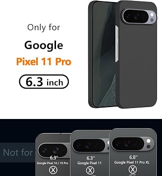 Bastmei for Google Pixel 11 Pro Case, Minimalist Phone Cases Extremely Light Ultra-Light Super Slim Thin Camera Protection Hard PC Cover for Pixel 11 Pro 5G Matt Case (Gravel Black)