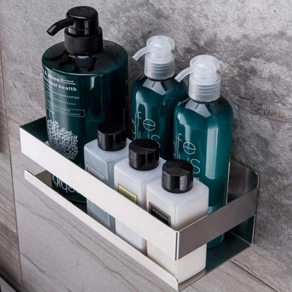Étagère de douche auto-adhésive en inox antirouille pour un rangement mural sans trace