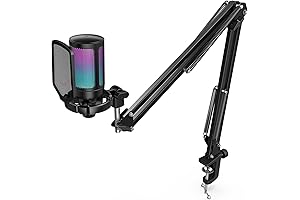 FIFINE USB Microphone A6V Gaming Bundle with Mic Boom Arm - Best...