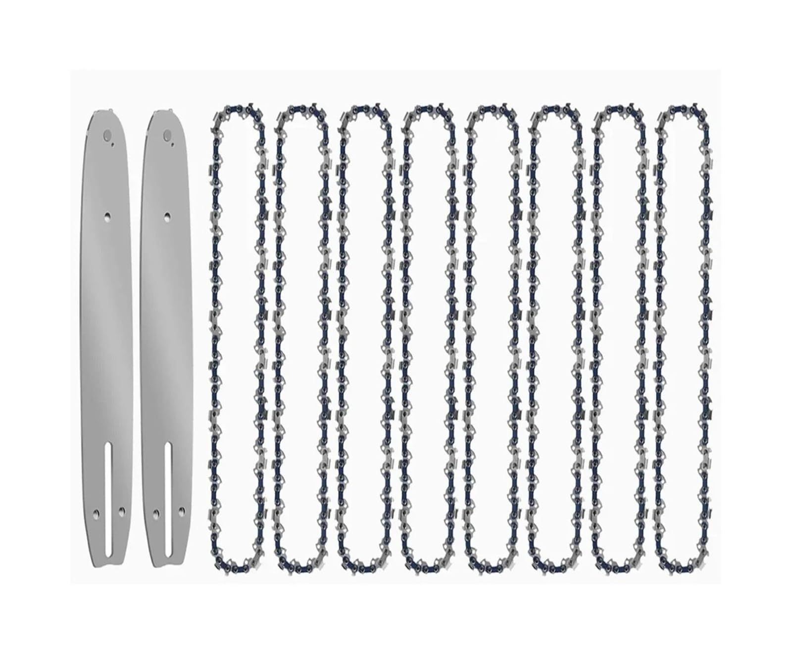 Hoja de sierra de cadena de 10 pulgadas, barra guía de cadena de 3/8" LP, 0,050", sierra eléctrica, 40 eslabones de transmisión, sierra de carga for cortar madera(10-inch Set8)