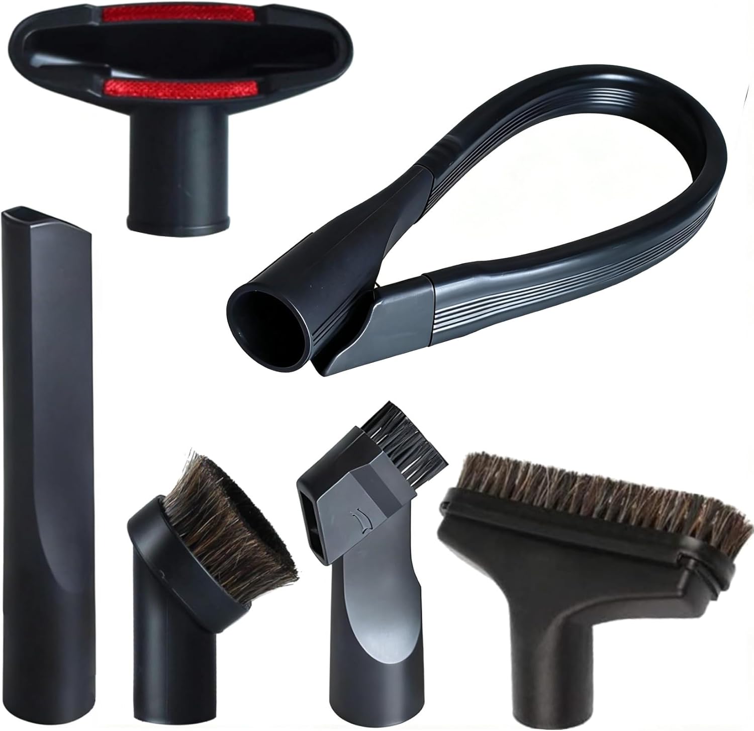 Vacuum Attachments 32mm (1 1/4 inch) Vacuum Accessories Brush Flexible Crevice Kit for Shop Vac Attachments 1 1/4 1 3/8,7 Packs