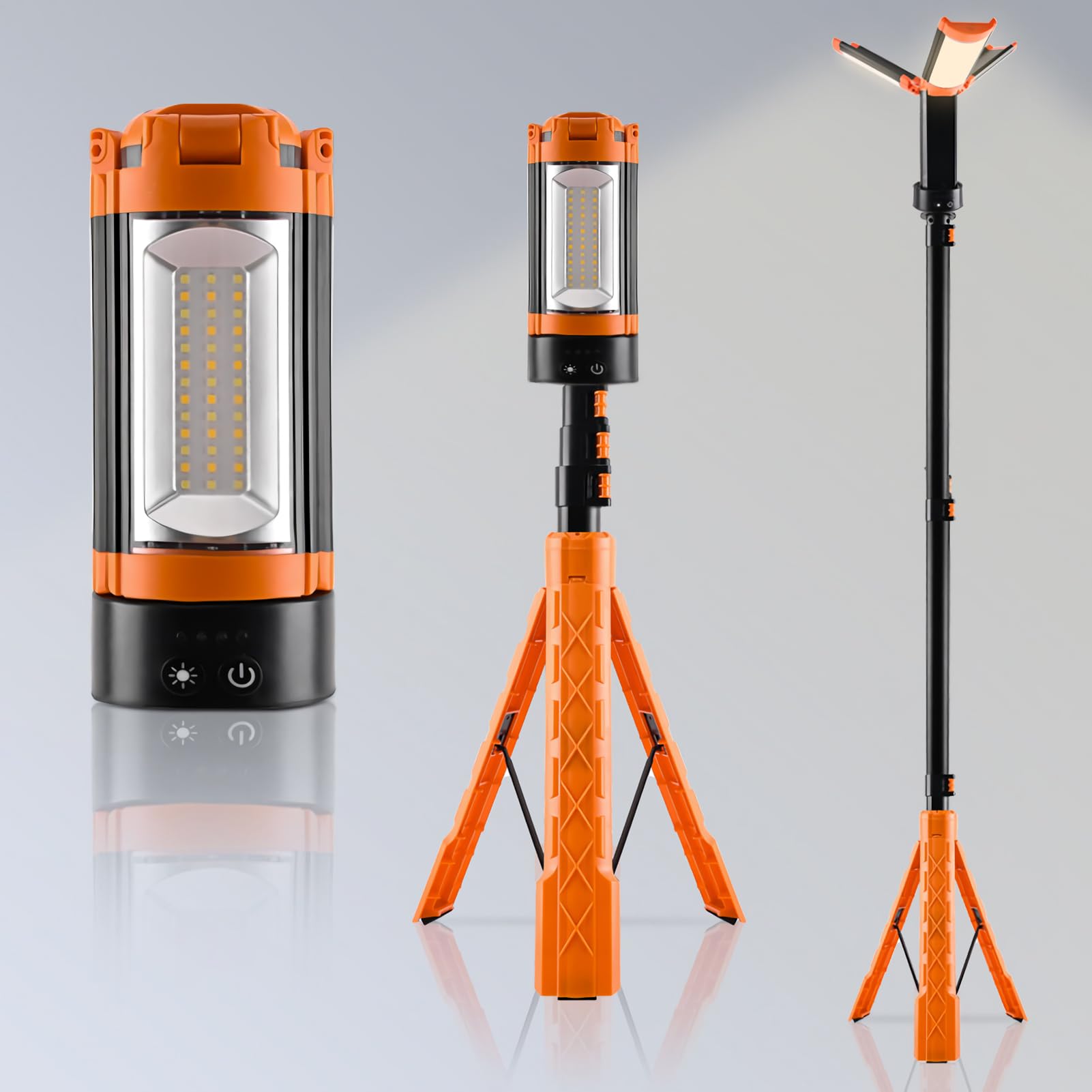 Lampa kempingowa ze stojakiem Lampa LED z 4 trybami, wodoodporna, | Przenośna latarka robocza do warsztatu, garażu, inspekcji, napraw, ciężarówek, wędkowania,