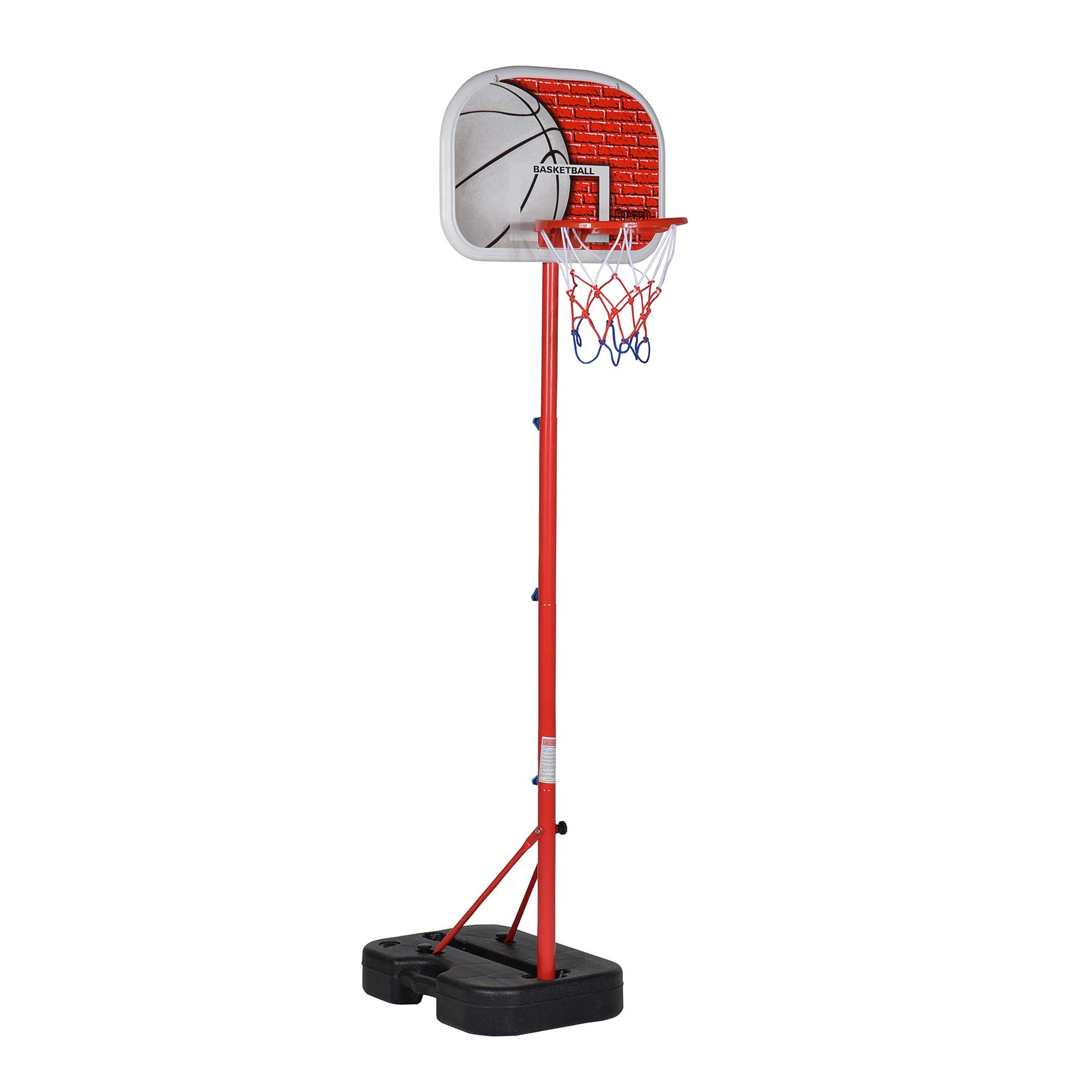 BUMBER Panier de basket pour enfant - hauteur réglable jusqu'à 1m35 avec 1 ballon et 1 pompe