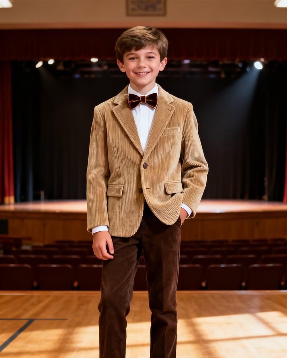 Corduroy Boys Blazer Slim Fit Boys Suits Jacket Kids Sports Coat for Wedding Homecoming Tux School Outwear Jackets Outfit