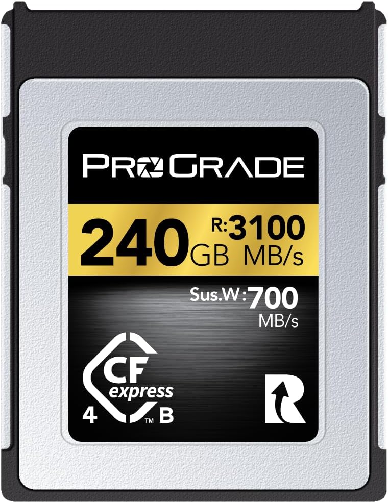 ProGrade Digital Memory Card - CFexpress 4.0 Type B for Cameras | Optimized for Express Transfer of Files & Large Storage | 240GB Gold Series